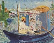 Edouard Manet Claude Monet in seinem Atelier painting